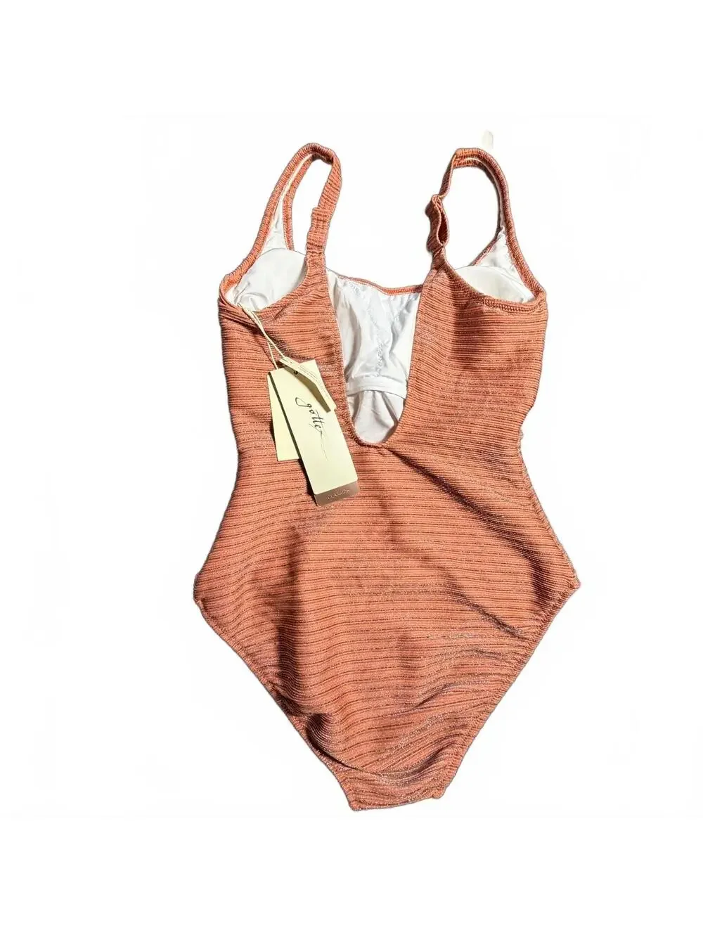 GOTTEX Martini Thin Strap horizontal stripe Round Neck Tank One Piece $188 NWT